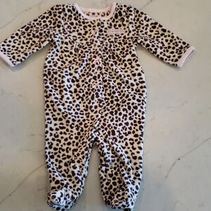 Carter's Fleece Leopard Print Footie baby girl 3M